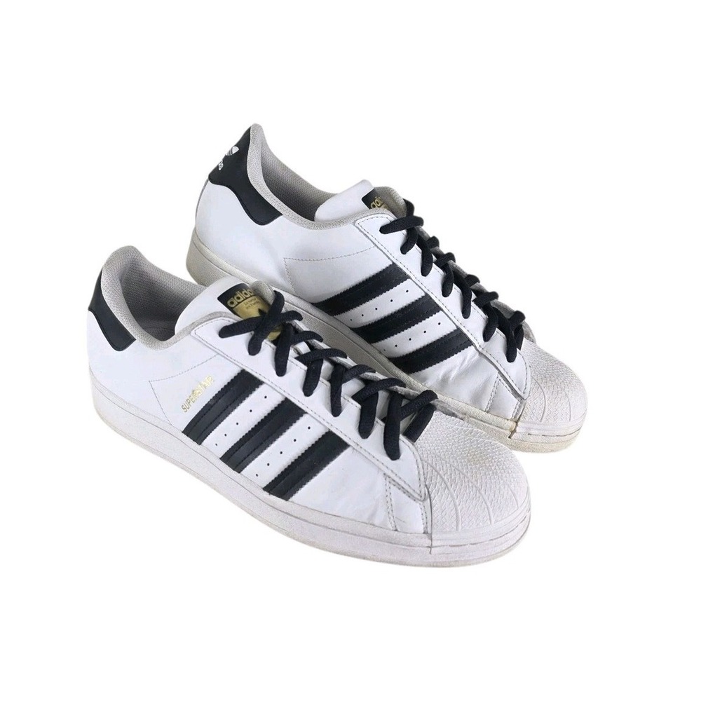 Adidas Originals Superstar Mens 10 White Black Shell Toe Shoes Sneaker Leather